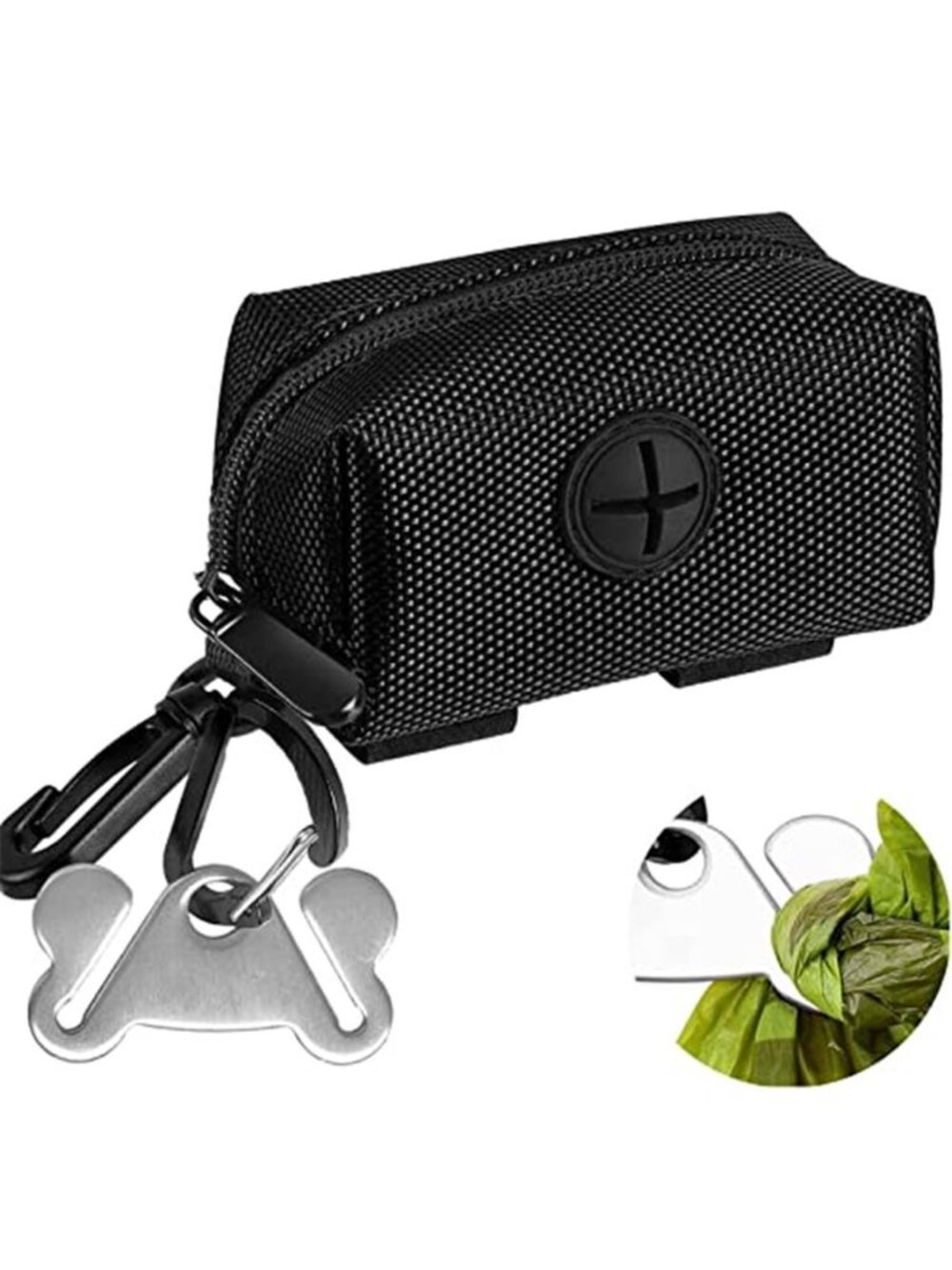 Dog Poop Bag Dispenser Holder Soft Waste Bags Roll Holders Leash Clip Black
